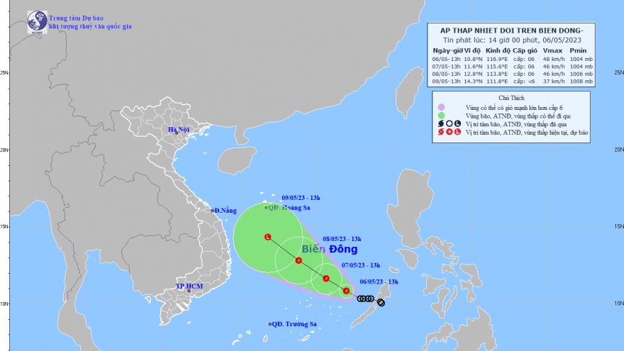 Tropical depression enters East Sea